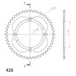 Supersprox Alu Rear sprocket HO CR80/85/150 Red 52