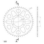 Supersprox Alu Rear sprocket KA Black 47