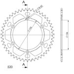 Supersprox Alu Rear sprocket Husqv. Red 47