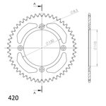 Supersprox Alu Rear sprocket HO CR80/85/150 Red 52