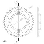 Supersprox Alu Rear sprocket HO CR80/85/150 Red 53