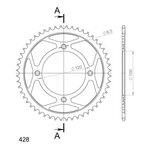 Supersprox Steel Rear sprocket SU RM80/85 / YA YZ80/85 Black 52