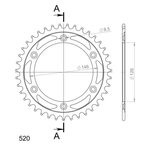 Supersprox Steel Rear sprocket SU RM125/250/450 Black 40