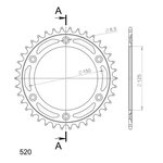 Supersprox Steel Rear sprocket KTM/Husqv./Husab. Black 38