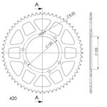 Supersprox Takaratas, 62, Ø105mm, Punainen, Derbi / Aprilia /  Yamaha