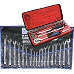 18pc Metric/SAE Combination Wrench/Spanner Set