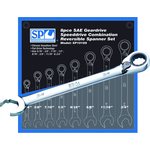 8pc SAE 15° Reversible Speeddrive Combination Geardrive Wrench/Spanner Set