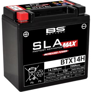 BS Battery BTX14H (FA) SLA MAX - Sealed & Activated