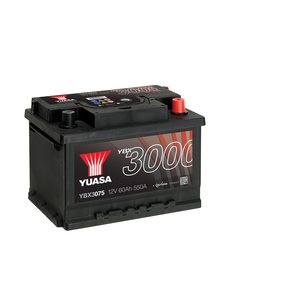 Yuasa YBX3075 12V 60Ah 550A SMF Battery Huom.Rullakkorahti