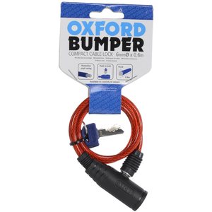 Oxford Bumper Cable lock 600mm x 6mm Red