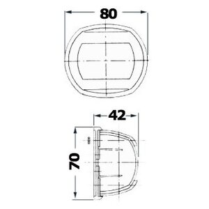 Osculati Kulkuvalo Compact 12 valkoinen - valkoinen 135° perävalo