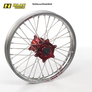 Haan Wheels CRF250/450 95- 21-1,60 RED HUB/SILVER RIM/BLACK SPO/BLACK NIP