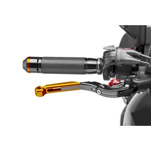 Puig Brake Lever 16'C/Black Exten. C/Gold Selec.C/Red