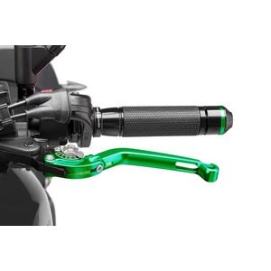 Puig Foldable Clutch Lever 16'C/Green Selector C/Silver