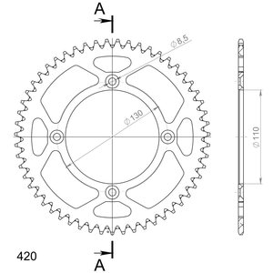 Supersprox Alu Rear sprocket HO CR80/85/150 Red 55