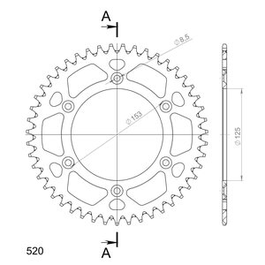 Supersprox Alu Rear sprocket HO CR/CRF Red 47