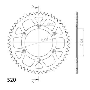 Supersprox Alu Rear sprocket HO CR/CRF Red 53