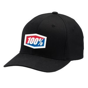 100% Hat- Flexfit Classic, ADULT, S M, BLACK