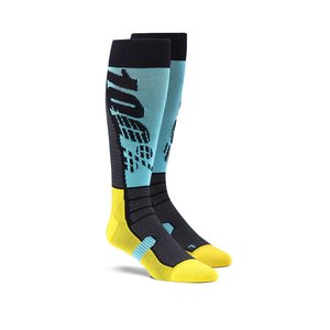 100% HI SIDE Performance Moto Socks, ADULT, S M, CYAN