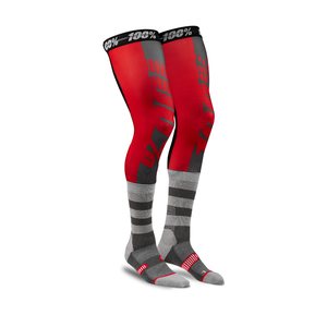 100% REV Knee Brace Performance Moto Socks, ADULT, S M, BLACK