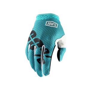 100% iTRACK GLOVES, ADULT, XL, CYAN