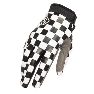 Fasthouse SPEED STYLE CEHCKERS GLOVES, KID, S, BLACK WHITE GREY