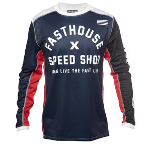 Fasthouse JERSEY HERITAGE, ADULT, S, BLACK WHITE RED BLUE