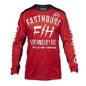 Fasthouse JERSEY DICKSON, ADULT, S, BLACK WHITE RED