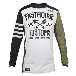 Fasthouse JERSEY HAWK, ADULT, M, BLACK WHITE GREEN GREY
