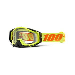 100% RACECRAFT Attack Yellow - Clear Lens, ADULT