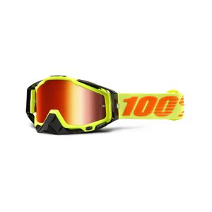 100% RACECRAFT Attack Yellow - Mirror Red Lens, ADULT