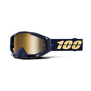 100% RACECRAFT Goggle Bakken - Mirror True Gold Lens, ADULT