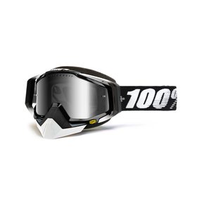 100% RACECRAFT Snowmobile Goggle Abyss Black - Mirror Silver Vented Dual le, ADULT