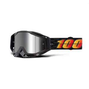 100% RACECRAFT PLUS (+) Goggle Costume - Injected Silver Flash Mirror Lens, ADULT