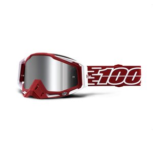100% RACECRAFT PLUS (+) Goggle Gustavia - Injected Silver Flash Mirror Lens, ADULT
