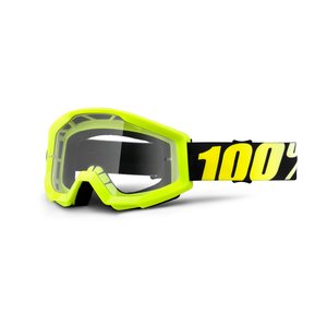 100% STRATA Neon Yellow - Clear Lens, ADULT