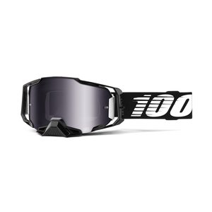 100% ARMEGA Goggle Black - Silver Flash Mirror Lens, ADULT