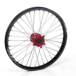 Haan Wheels Complete Wheel A60, 1,60, 21", FRONT, BLACK RED, Kawasaki 06-18 KX450F, 06-08 KX250, 19-20 KX250, 06-18 KX250F, 06-08 KX125