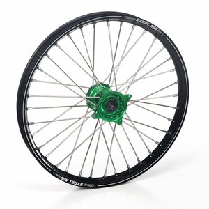Haan Wheels Complete Wheel A60, 1,60, 21", FRONT, BLACK GREEN, Kawasaki 19-20 KX450