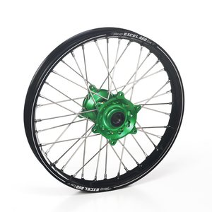 Haan Wheels Complete Wheel A60, 1,85, 19", REAR, BLACK GREEN, Kawasaki 19-20 KX450, 06-18 KX450F, 03-08 KX250, 19-20 KX250, 04-18 KX250F, 03-08 KX125