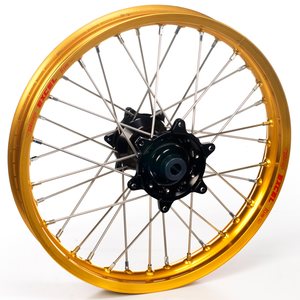 Haan Wheels Complete Wheel, 1,85, 19", REAR, GOLD BLACK, Kawasaki 19-20 KX450, 06-18 KX450F, 03-08 KX250, 19-20 KX250, 04-18 KX250F, 03-08 KX125