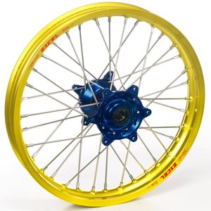 Haan Wheels Complete Wheel, 1,60, 14", FRONT, YELLOW BLUE, KTM 02-20 65 SX, Husqvarna 17-20 TC 65