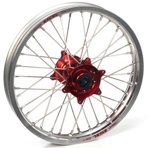 Haan Wheels Complete Wheel, 1,40, 19", FRONT, SILVER RED, Suzuki 02-20 RM85, 97-01 RM80