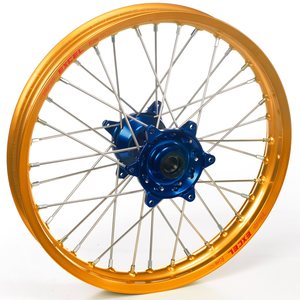 Haan Wheels Complete Wheel, 1,60, 21", FRONT, GOLD BLUE, Suzuki 05-20 RM-Z450, 07-20 RM-Z250