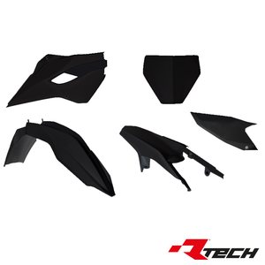 Rtech Plastic Kit, BLACK, Husqvarna 15-16 FE 450, 15-16 FE 250/TE 250, 15-16 FE 350, 15-16 TE 125/FE 501/TE 300