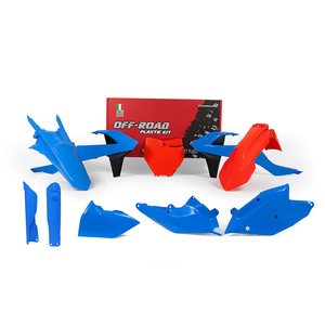 Rtech Plastic Kit, ORANGE BLUE, KTM 16-18 450 SX-F, 17-18 250 SX, 16-18 250 SX-F, 16-18 350 SX-F, 16-18 125 SX/150 SX