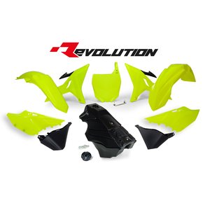 Rtech Plastic Kit REVOLUTION, NEON YELLOW, Yamaha 16-19 WR250, 02-20 YZ250, 02-20 YZ125