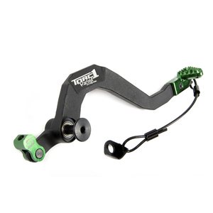 Torc1 Motion Brake Pedal, BLACK GREEN, Kawasaki 19-20 KX450, 06-18 KX450F, 05-18 KX250F