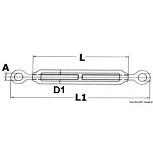 Osculati S.S Vantin säätöruuvi 2 silmä 8mm