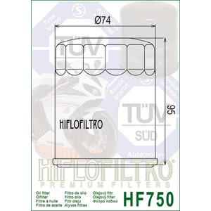 HiFlo öljynsuodatin HF750